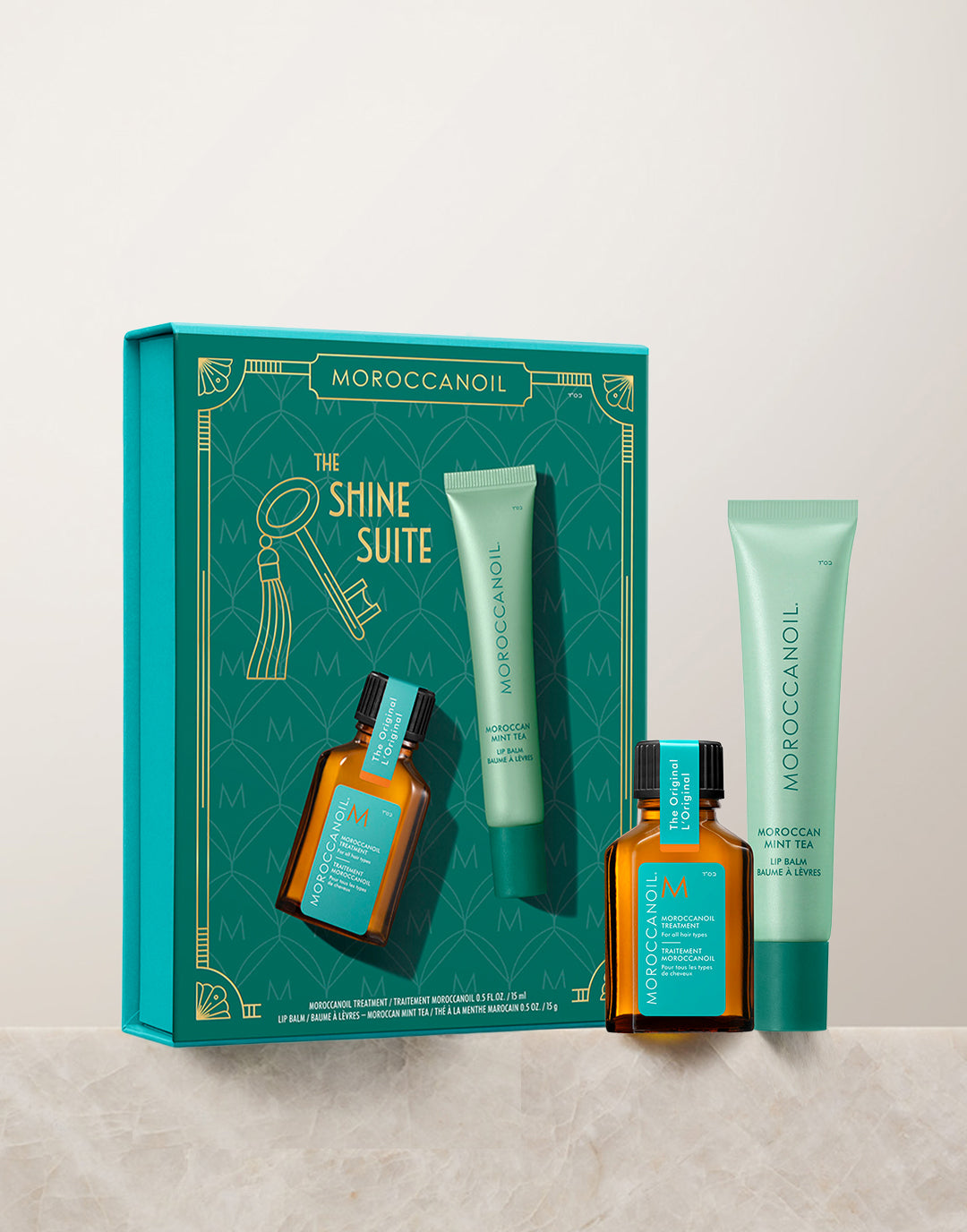 The Shine Suite: Set de Regalo Moroccan Mint Tea Bálsamo labial