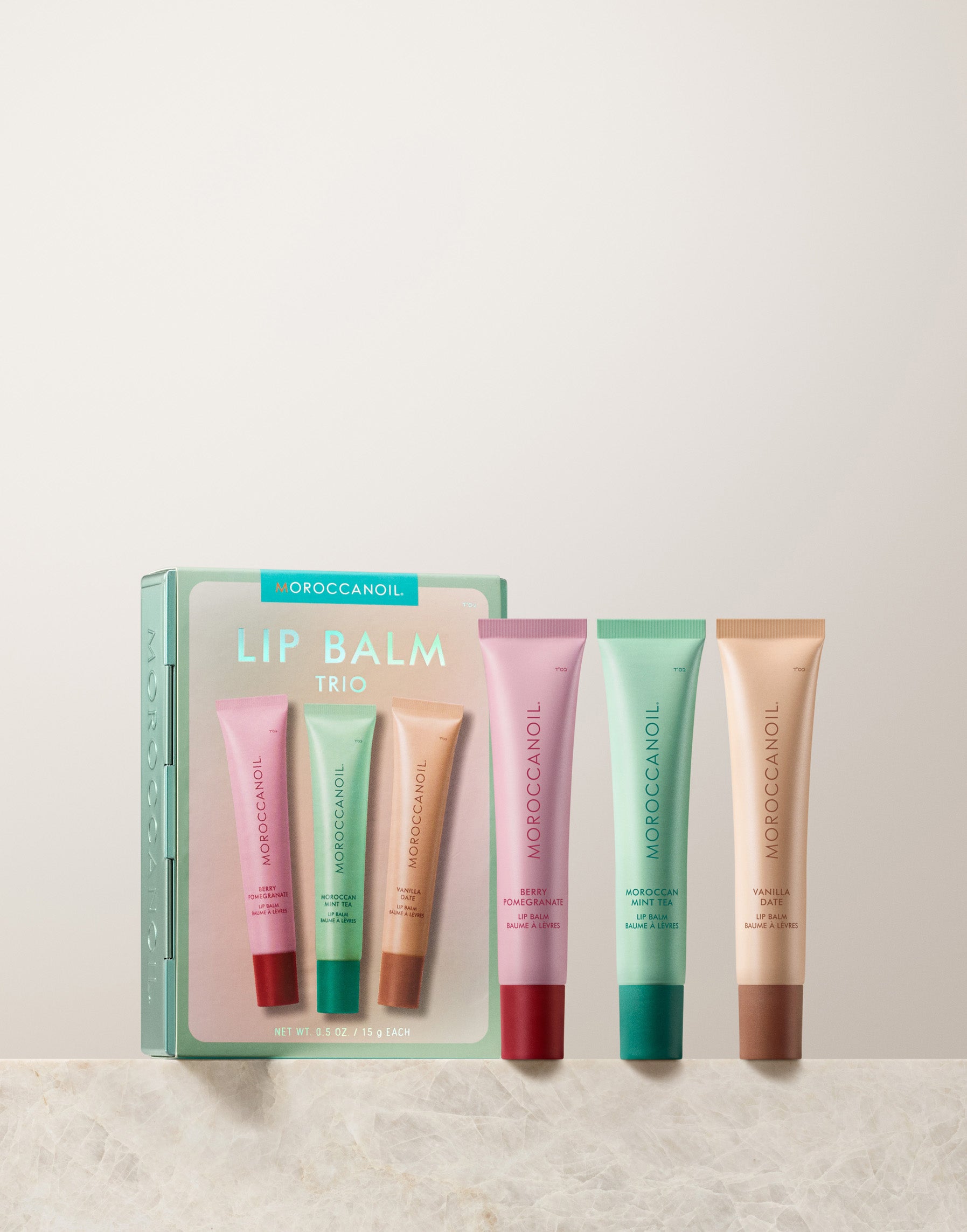 Trío de bálsamos labiales Moroccanoil